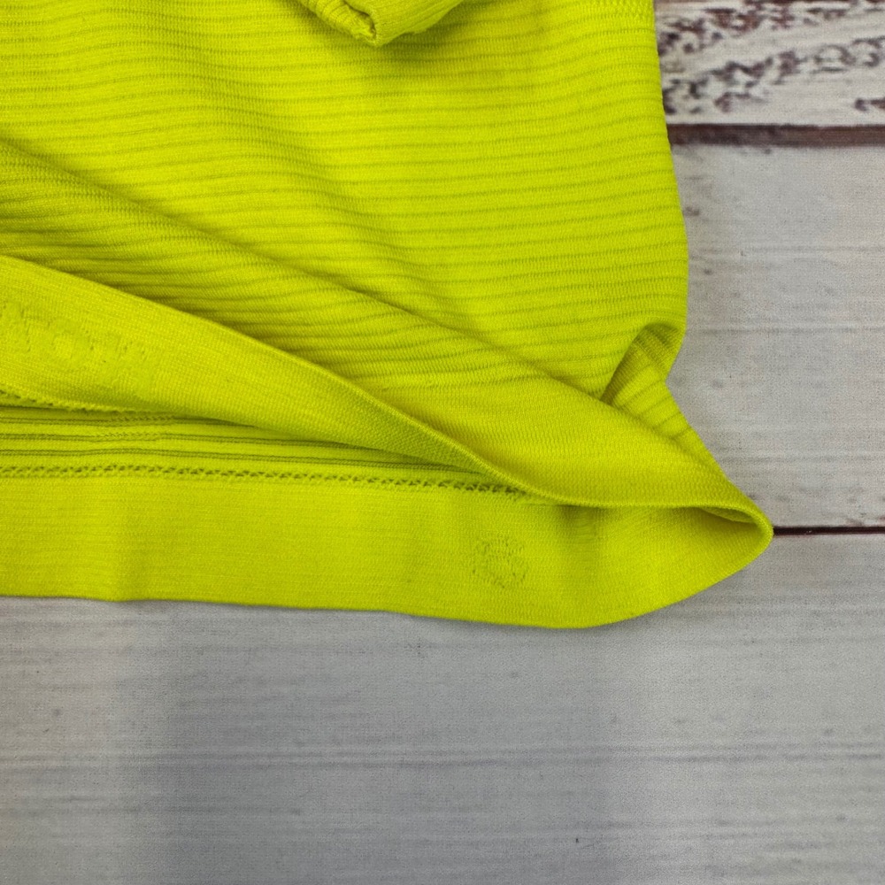 Lululemon Long Sleeve Athletic Top Women Yellow Crew Neck Seamless Performance 6 - Picture 2 of 5